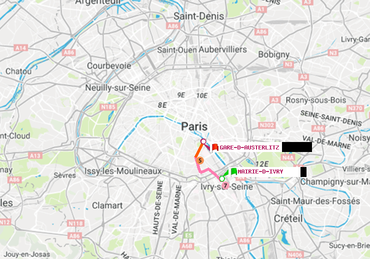 plan itinéraire ratp de Mairie d