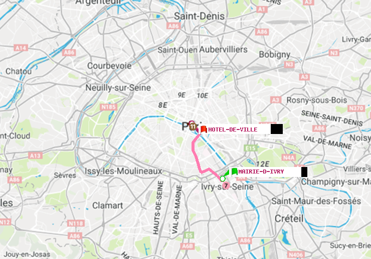 plan itinéraire ratp de Mairie d