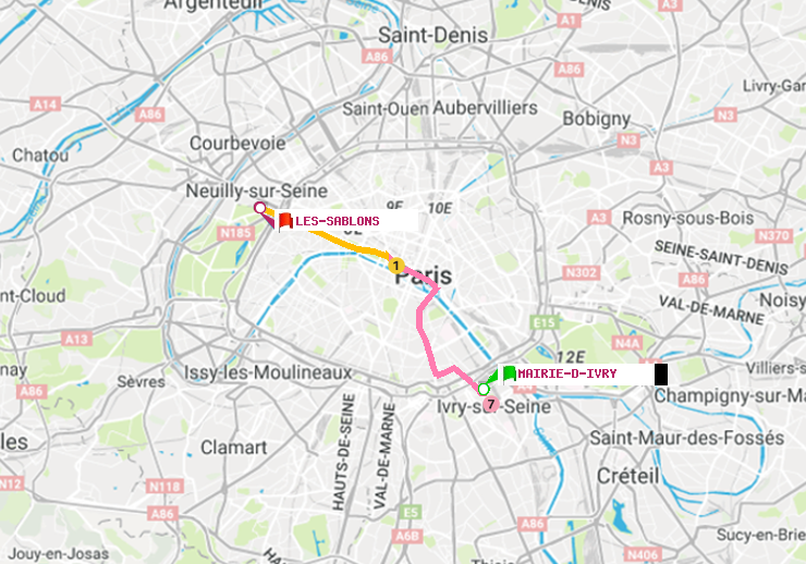 plan itinéraire ratp de Mairie d