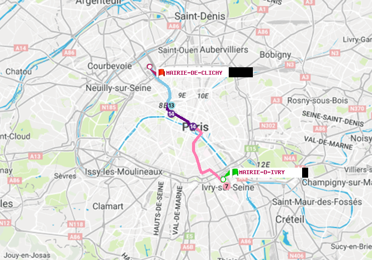 plan itinéraire ratp de Mairie d