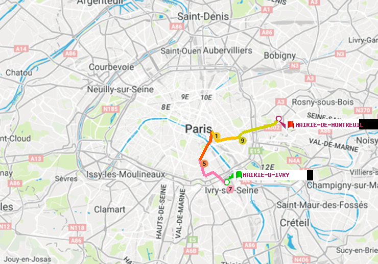 plan itinéraire ratp de Mairie d