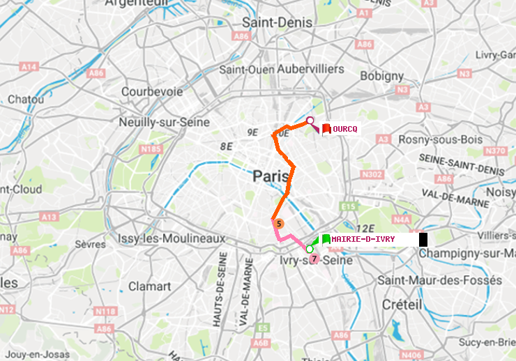 plan itinéraire ratp de Mairie d