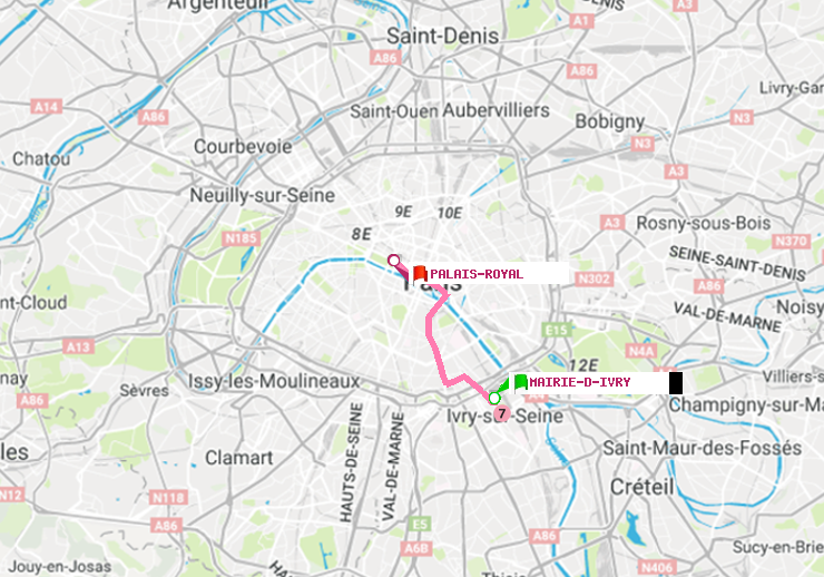 plan itinéraire ratp de Mairie d