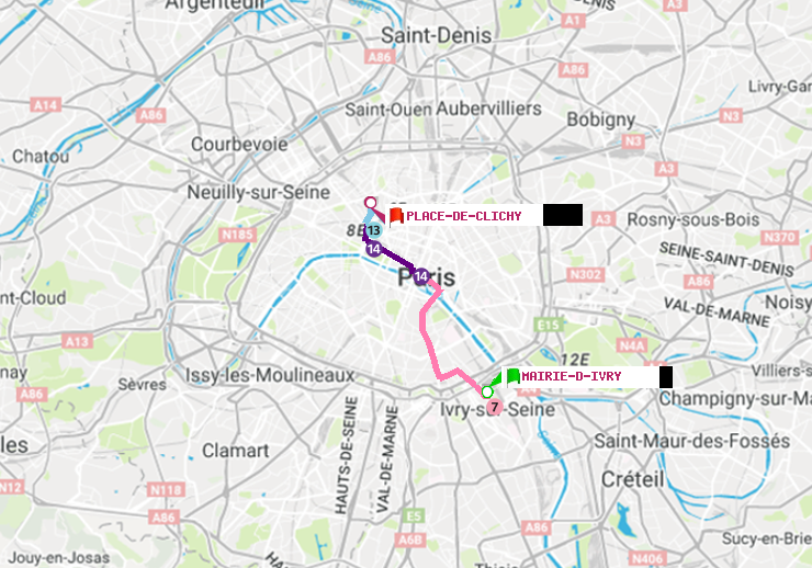 plan itinéraire ratp de Mairie d