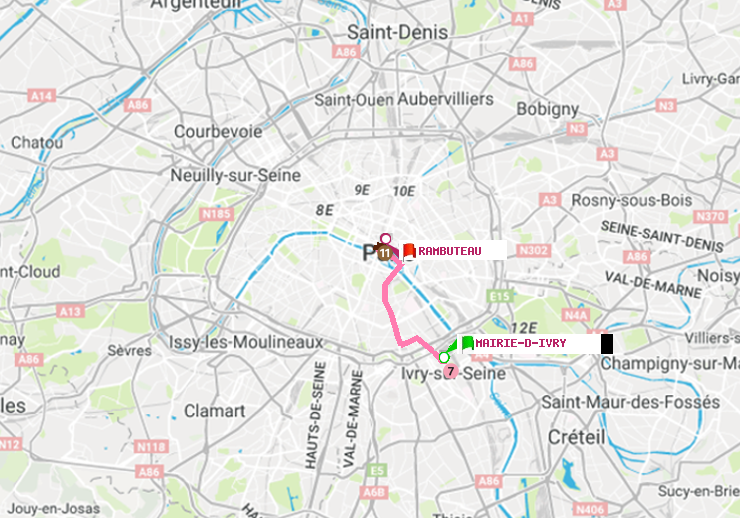 plan itinéraire ratp de Mairie d