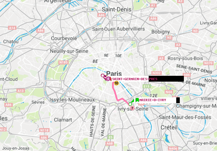 plan itinéraire ratp de Mairie d