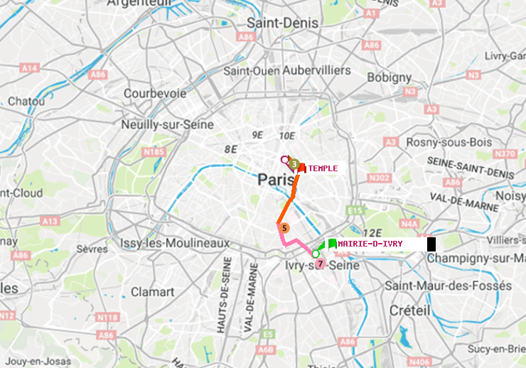 plan itinéraire ratp de Mairie d