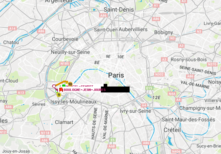 plan itinéraire ratp de Marcel Sembat à Boulogne-Jean-Jaurès