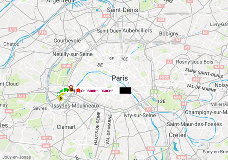plan itinéraire ratp de Marcel Sembat à Chardon-Lagache