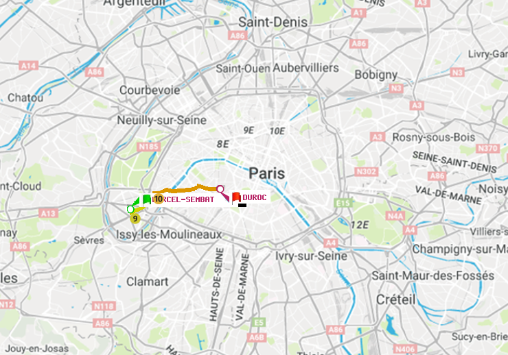 plan itinéraire ratp de Marcel Sembat à Duroc