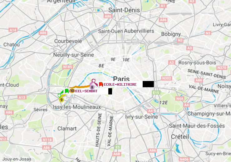 plan itinéraire ratp de Marcel Sembat à Ecole Militaire