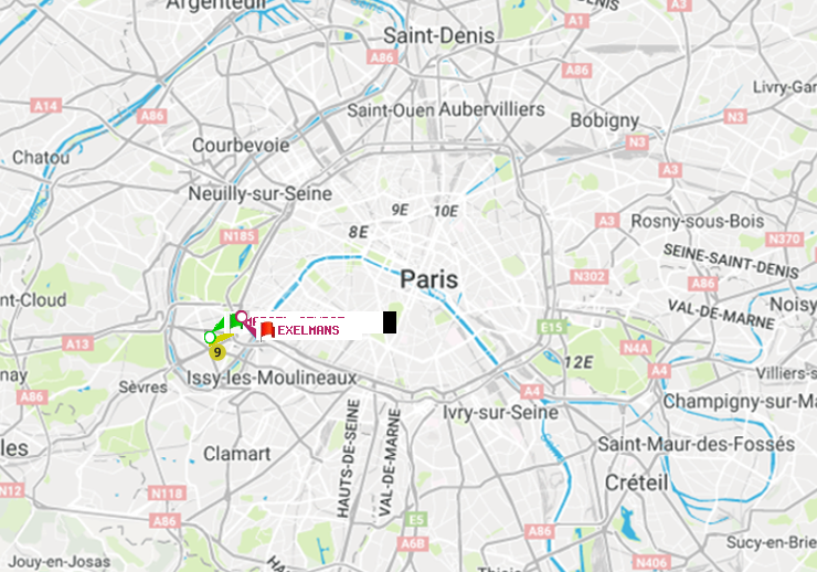 plan itinéraire ratp de Marcel Sembat à Exelmans