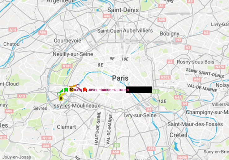 plan itinéraire ratp de Marcel Sembat à Javel-André-Citroen