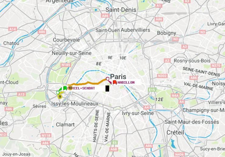 plan itinéraire ratp de Marcel Sembat à Mabillon