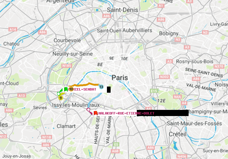 plan itinéraire ratp de Marcel Sembat à Malakoff-Rue Etienne Dolet