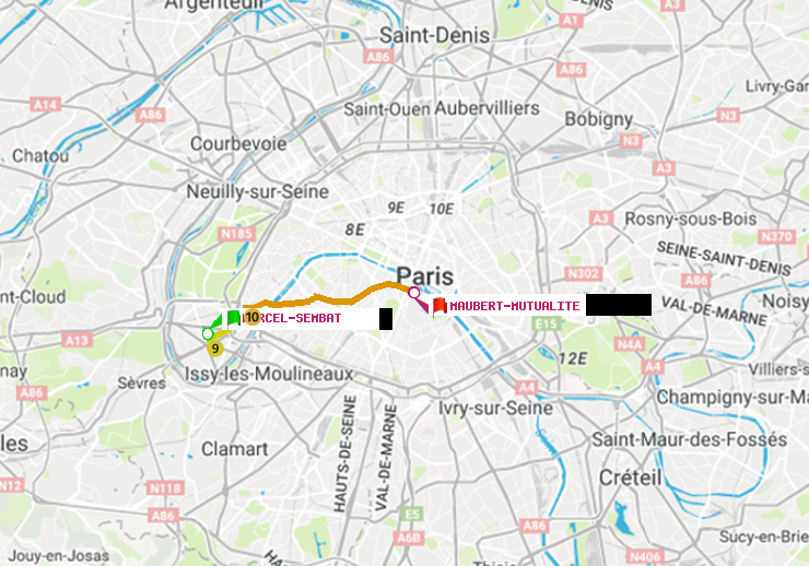 plan itinéraire ratp de Marcel Sembat à Maubert-Mutualité