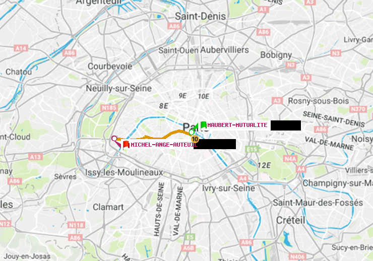 plan itinéraire ratp de Maubert-Mutualité à Michel-Ange-Auteuil