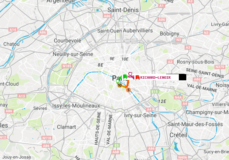 plan itinéraire ratp de Maubert-Mutualité à Richard-Lenoir