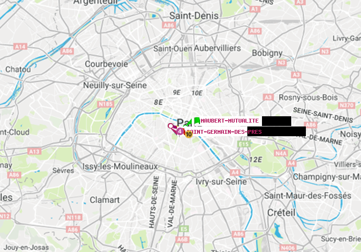 plan itinéraire ratp de Maubert-Mutualité à Saint-Germain des Prés