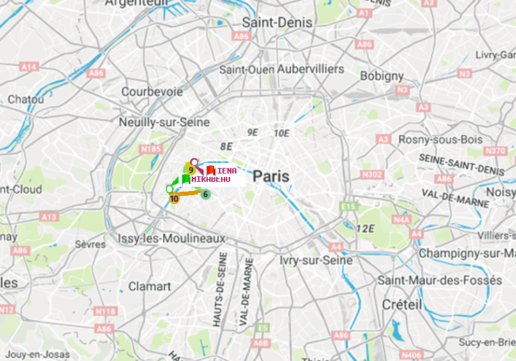 plan itinéraire ratp de Mirabeau à Iéna
