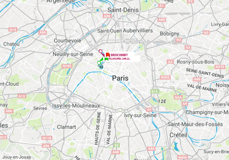 plan itinéraire ratp de Miromesnil à Brochant