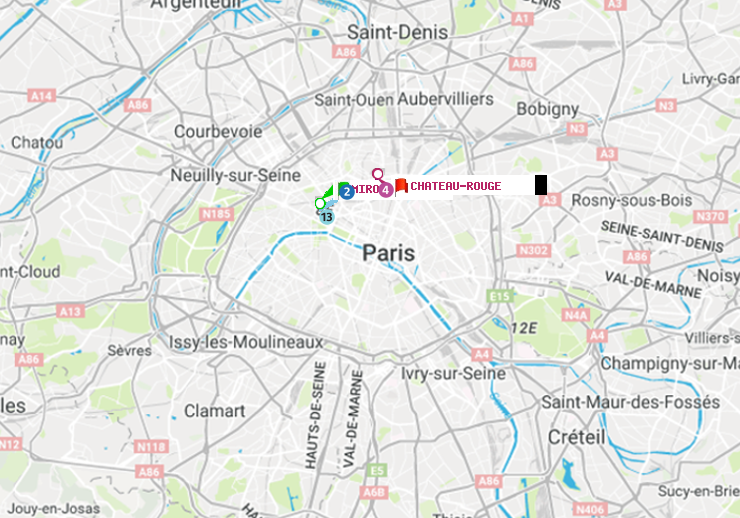 plan itinéraire ratp de Miromesnil à Château Rouge