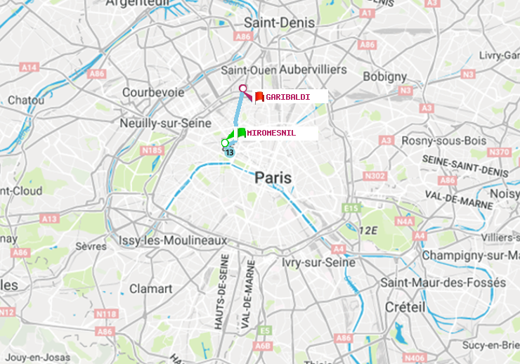 plan itinéraire ratp de Miromesnil à Garibaldi
