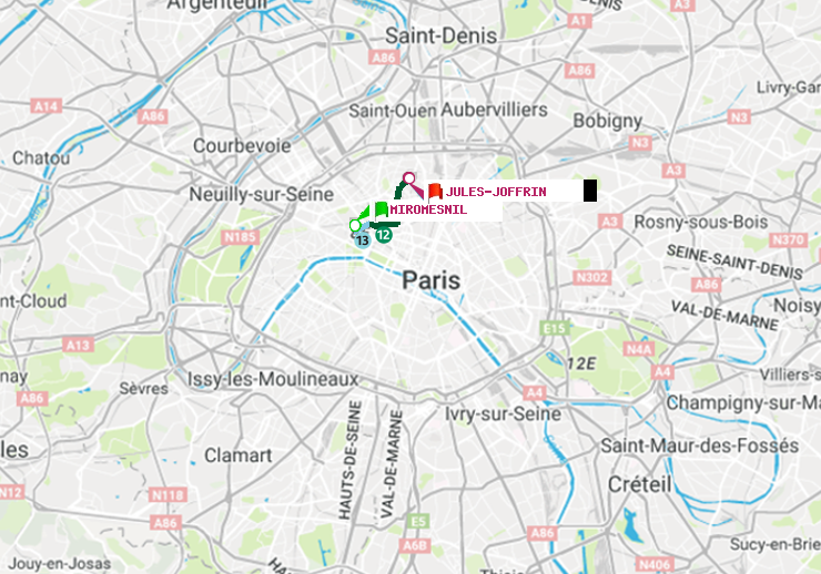 plan itinéraire ratp de Miromesnil à Jules Joffrin