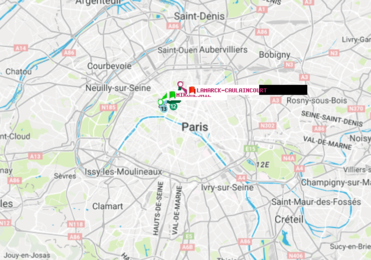 plan itinéraire ratp de Miromesnil à Lamarck-Caulaincourt