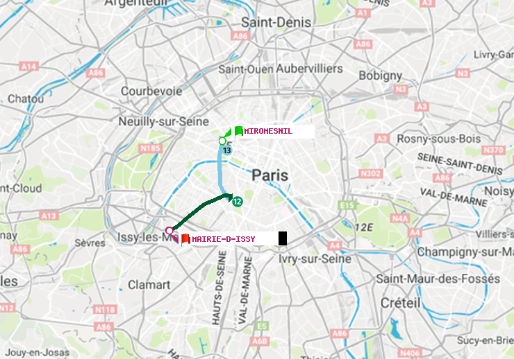 plan itinéraire ratp de Miromesnil à Mairie d