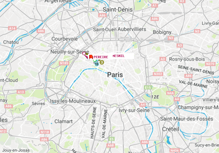 plan itinéraire ratp de Miromesnil à Péreire