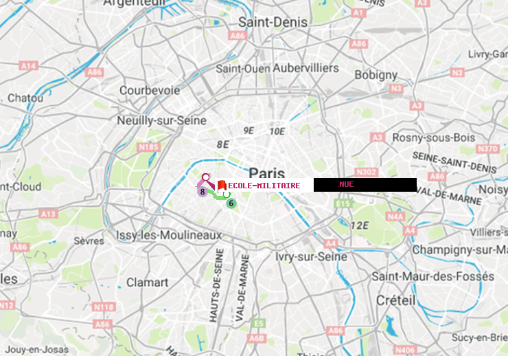plan itinéraire ratp de Montparnasse-Bienvenue à Ecole Militaire