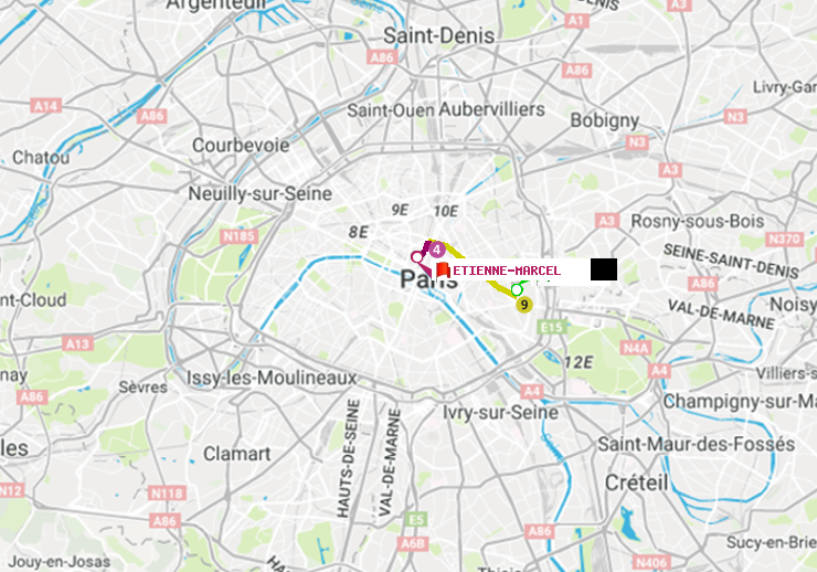 plan itinéraire ratp de Nation à Etienne Marcel