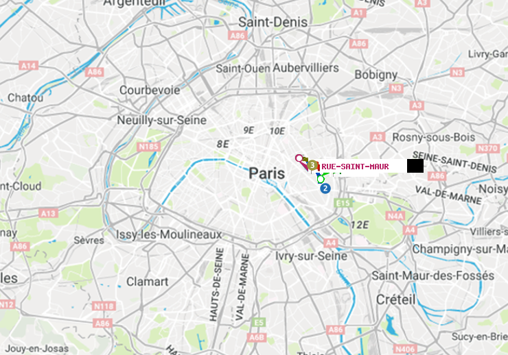 plan itinéraire ratp de Nation à Rue Saint-Maur