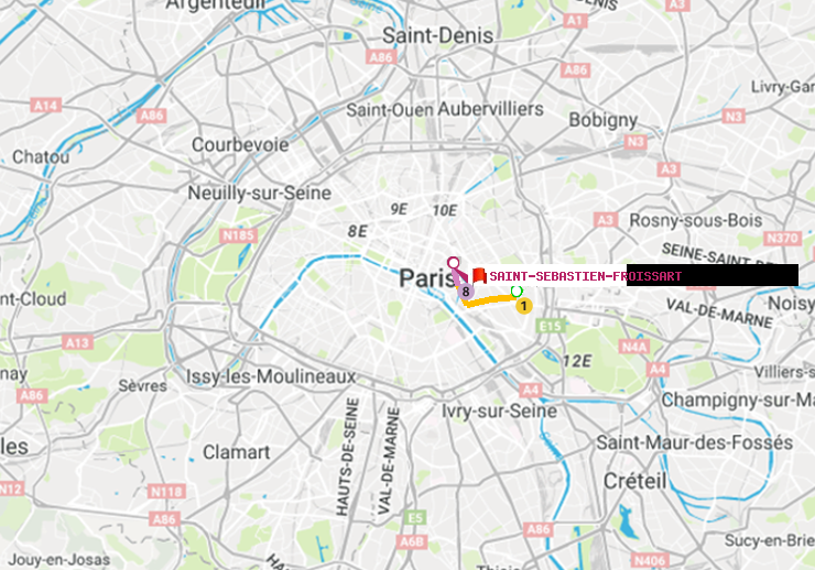 plan itinéraire ratp de Nation à Saint-Sébastien-Froissart