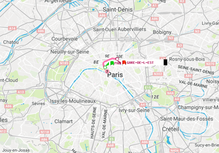 plan itinéraire ratp de Palais-Royal (Musée du Louvre) à Gare de l