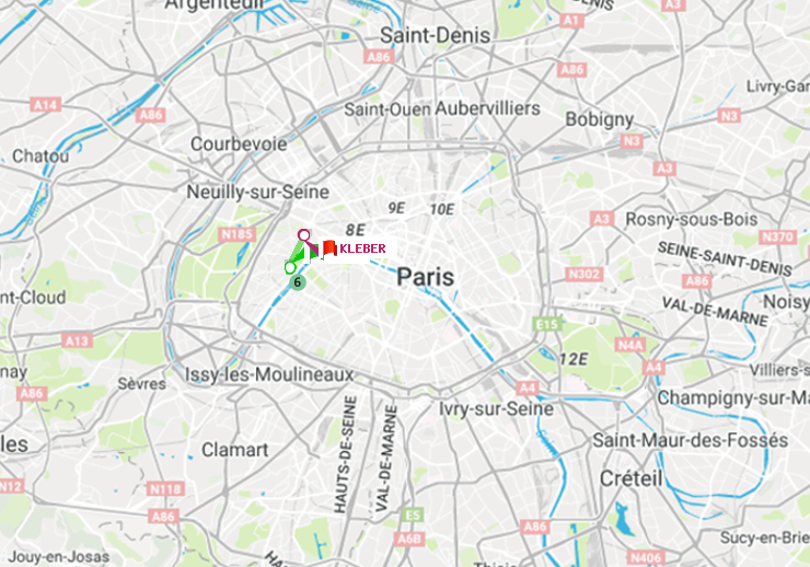 plan itinéraire ratp de Passy à Kléber