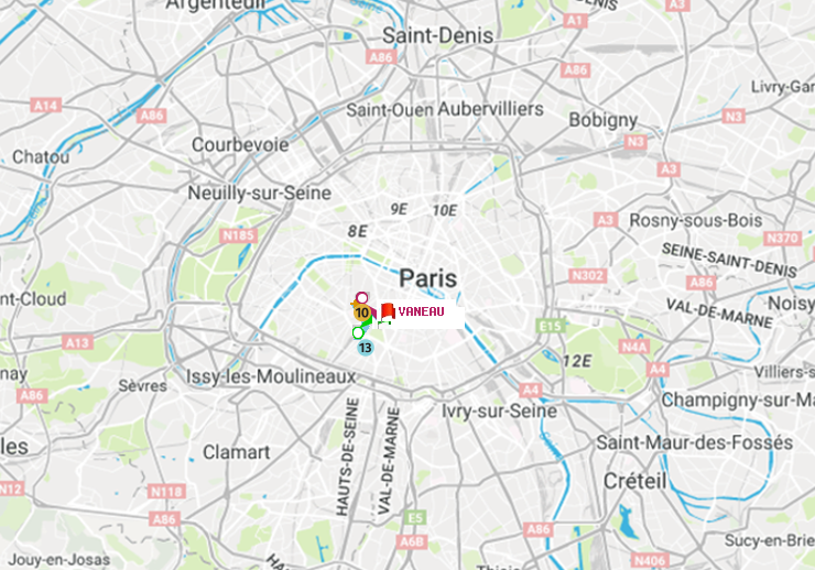 plan itinéraire ratp de Pernety à Vaneau