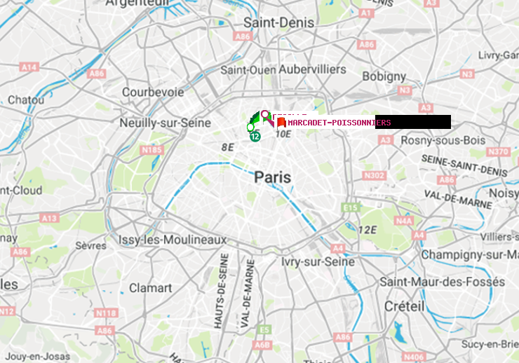 plan itinéraire ratp de Pigalle à Marcadet-Poissonniers