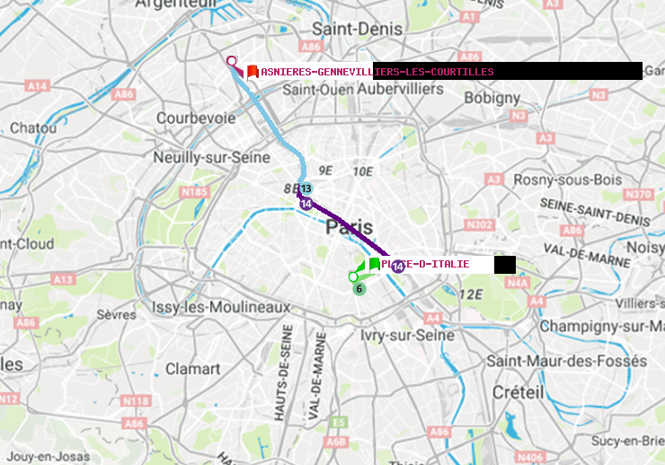 plan itinéraire ratp de Place d