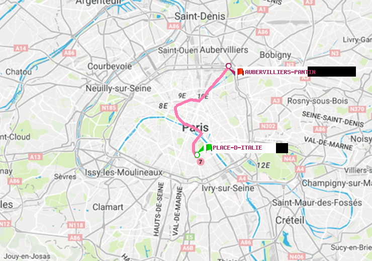 plan itinéraire ratp de Place d