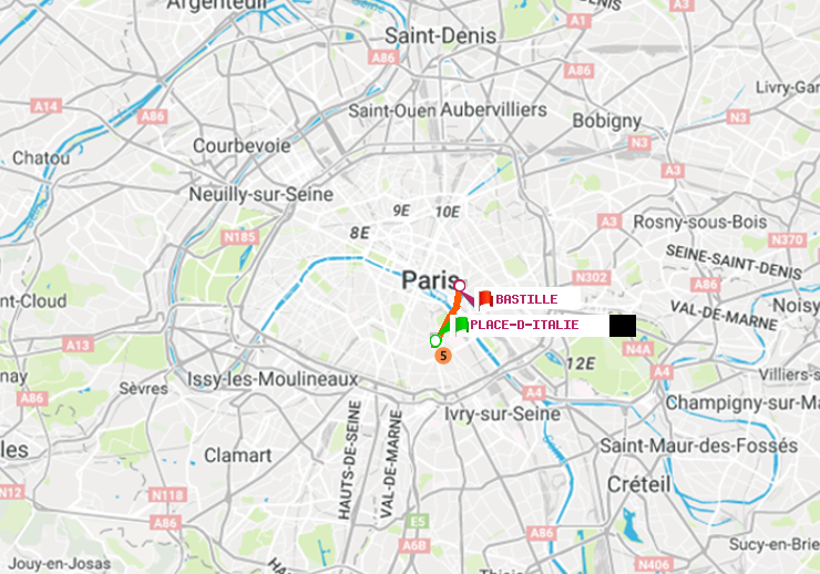 plan itinéraire ratp de Place d