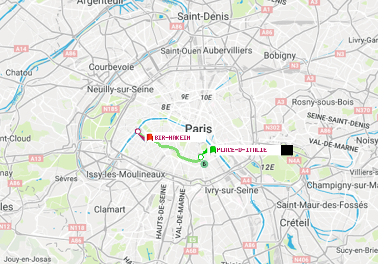 plan itinéraire ratp de Place d