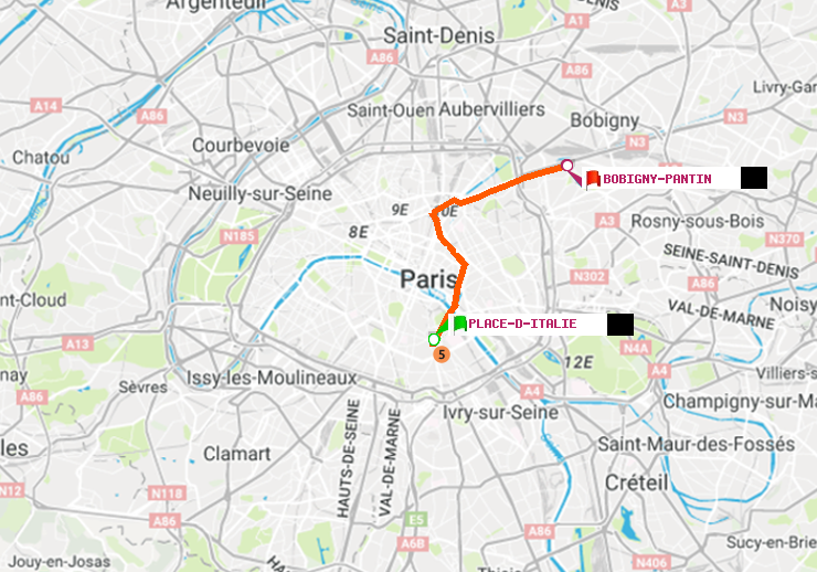 plan itinéraire ratp de Place d