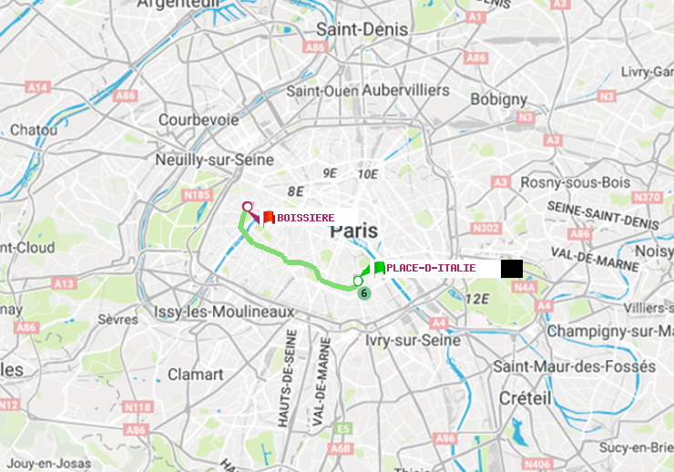 plan itinéraire ratp de Place d