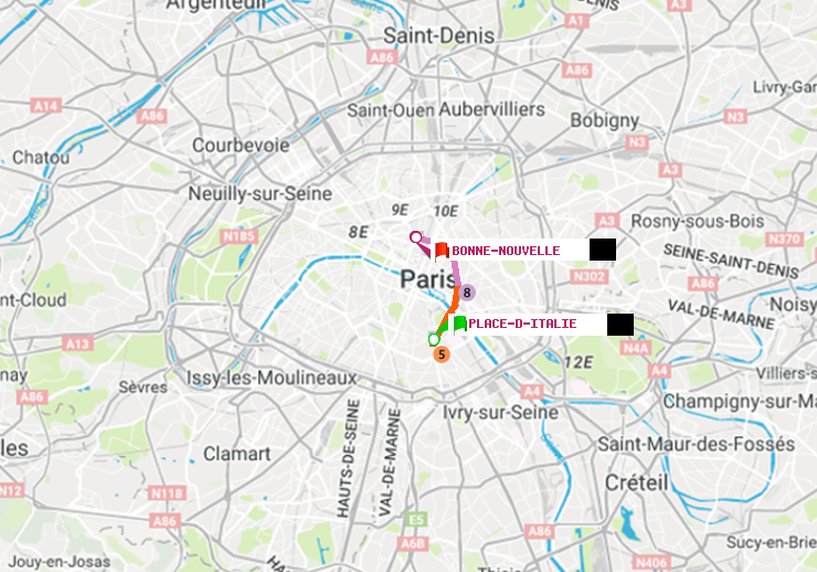 plan itinéraire ratp de Place d