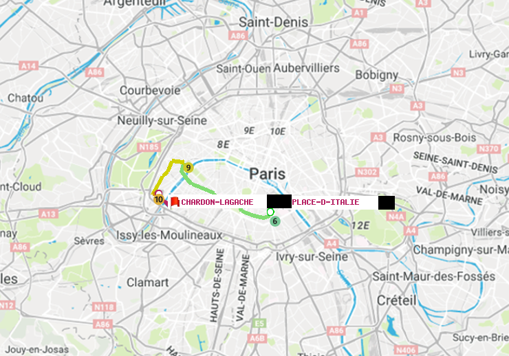 plan itinéraire ratp de Place d