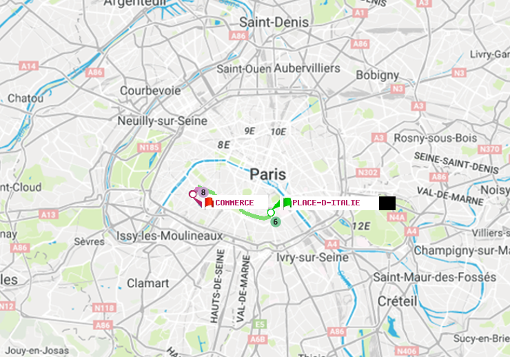 plan itinéraire ratp de Place d