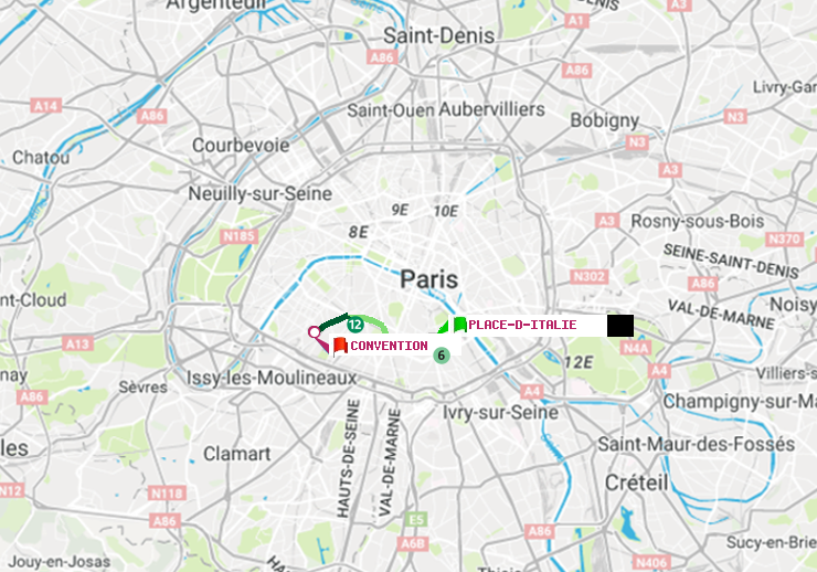 plan itinéraire ratp de Place d