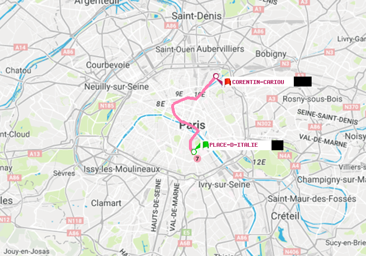 plan itinéraire ratp de Place d